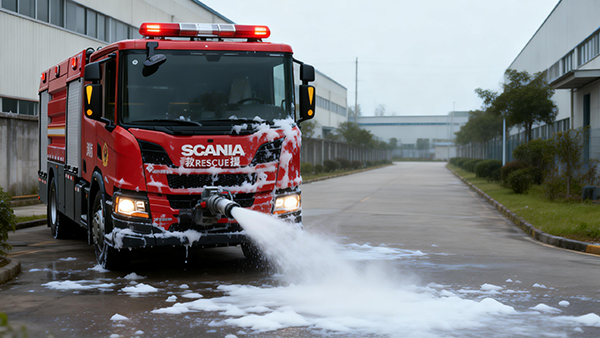 硬核赋能全域灭火！森源鸿马斯堪尼亚泡沫消防车正式亮相(图2)