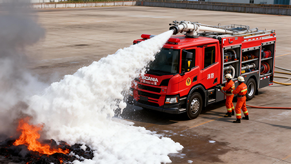 硬核赋能全域灭火！森源鸿马斯堪尼亚泡沫消防车正式亮相(图3)
